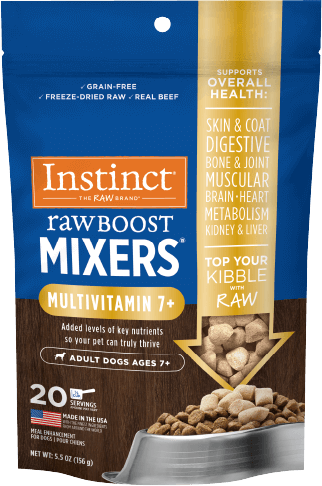 Raw Boost Mixers Multivitamin for Adult Dogs Ages 7+ Freeze-Dried Food Topper